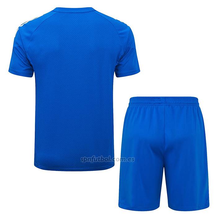 Chandal del Real Madrid Manga Corta 2025-2026 Azul Blanco - Pantalon Corto